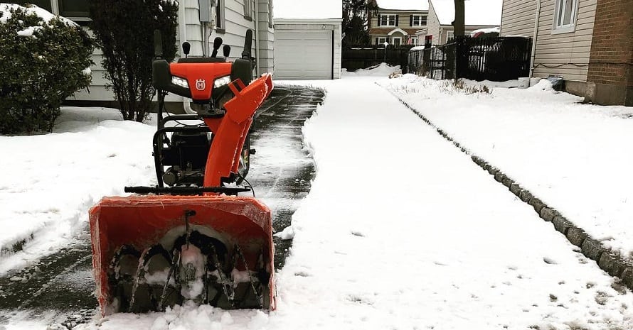 Snowblower at work