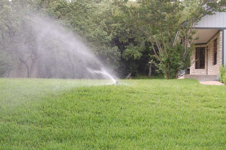 Sprinkler sprays water