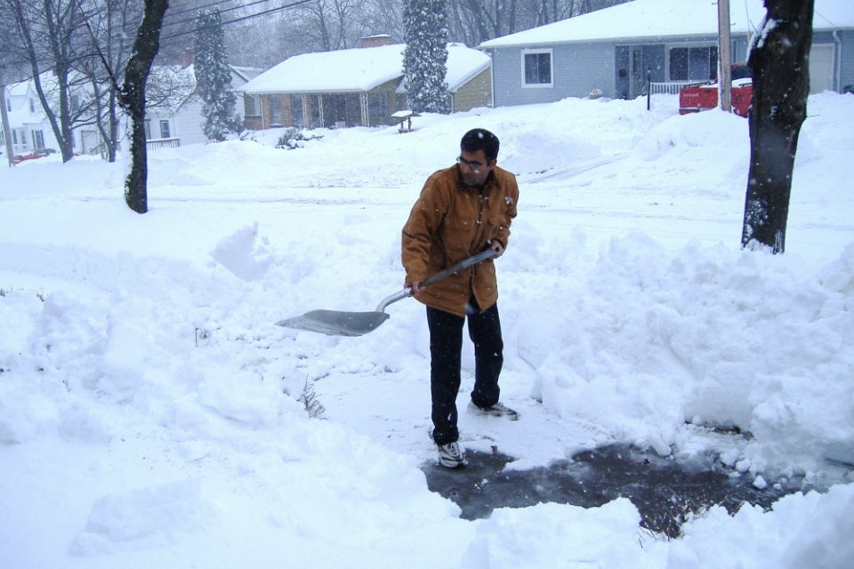 Shovelling snow