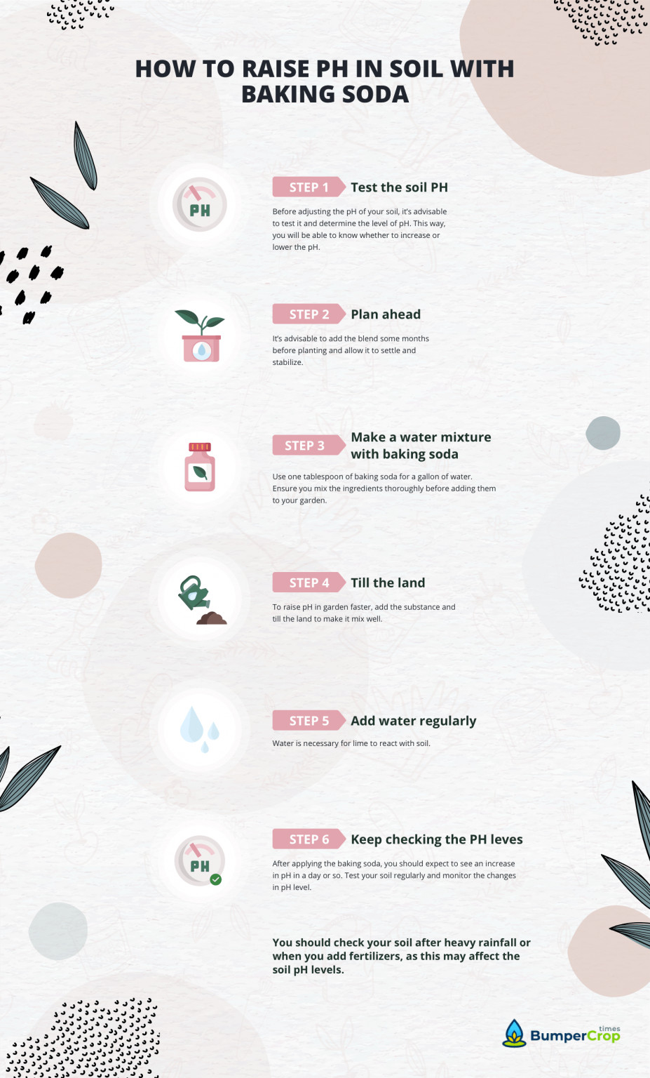 how to raise ph in soil with baking soda infographic