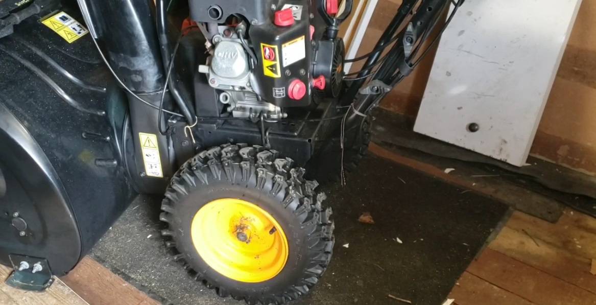 There is a Poulan Pro Snow Blower in the garage