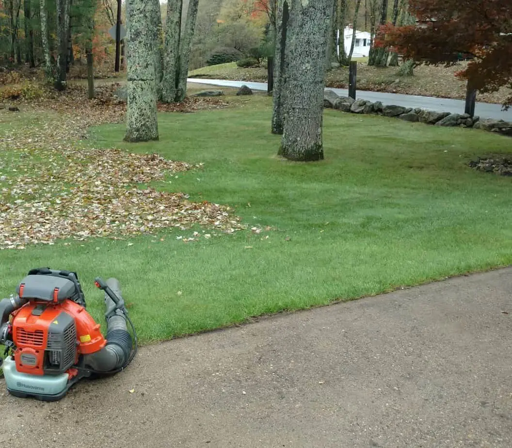 On the ground lies the Husqvarna Backpack Blower