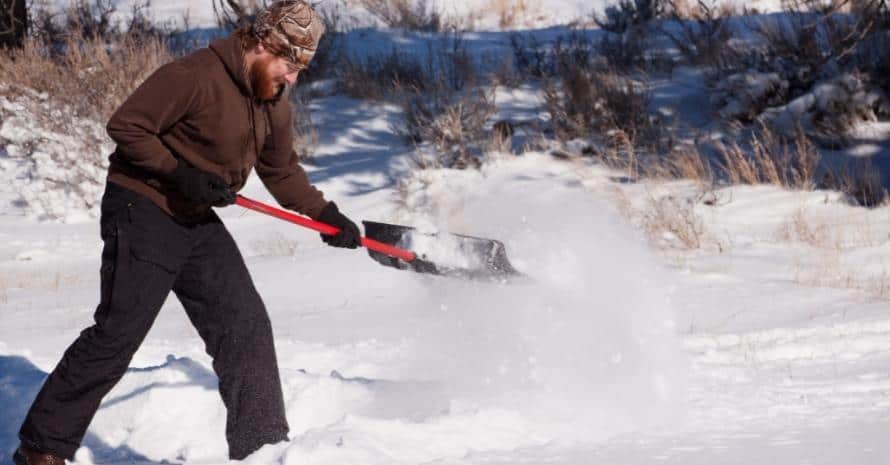 Man shoveling snow