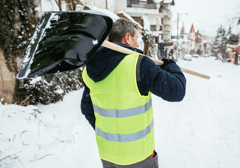 Man with shovel