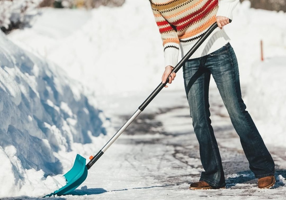 Woman with shovel